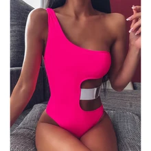 Сексуальный леопардовый летний слитный купальник на одно плечо, женский пляжный Монокини, одежда для плавания, купальная одежда, женский купальный костюм