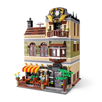

Building Blocks For Street View Series MOC Chinese Restaurant Technic Diy Toy For Boys Children Bricks Toys Christmas Gifts
