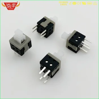

5.8 SWITCH 4PIN SILVER PLATING 5.8*5.8 SELF LOCKING RESET PCB KEYBOARD MICRO PUSH TACTILE POWER LOCK ON OFF LATCHING MINI