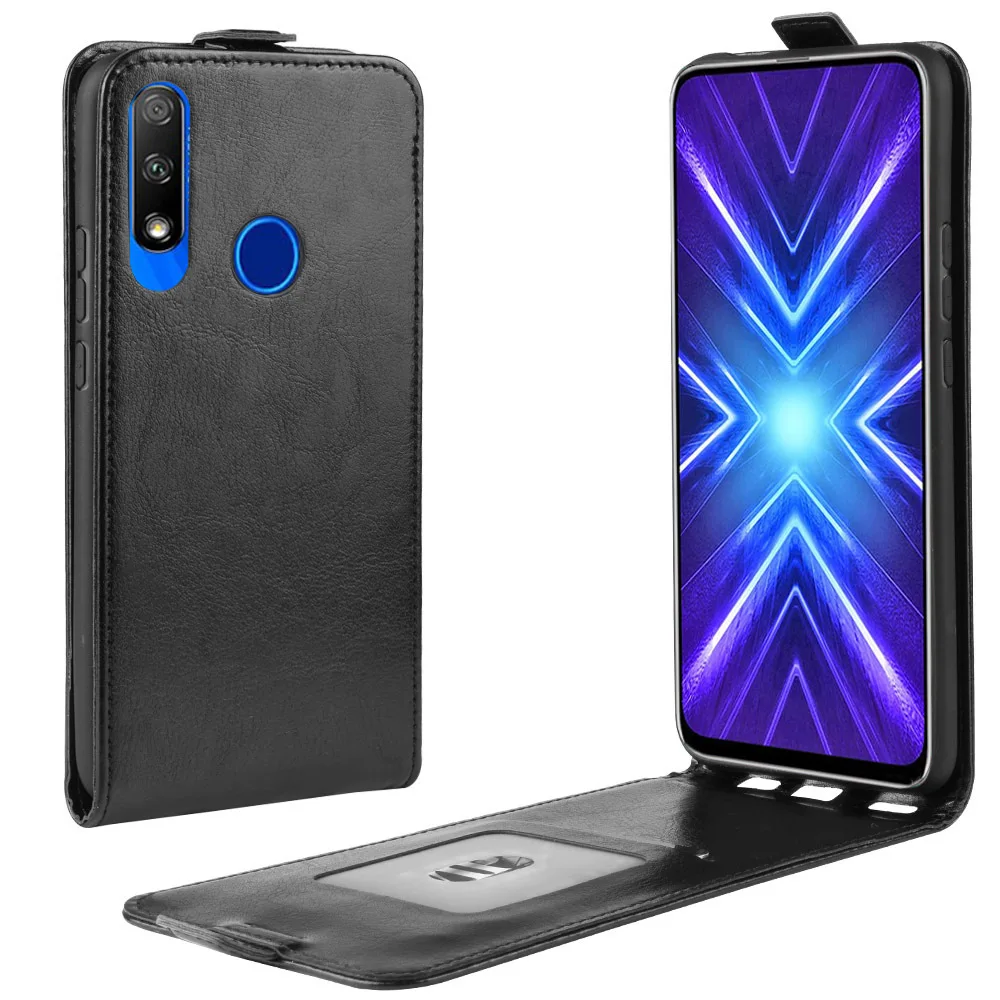 Кожаный чехол для Huawei Honor 9X Premium Вертикальный флип-чехол с отделением карт