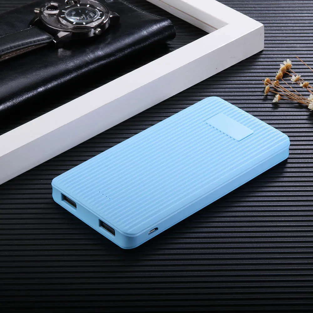 Blue SHANBAITONG power Bank 10000 мАч двойной USB интерфейс светодиодный индикатор портативный зарядный внешний аккумулятор для Xiaomi Iphone - Цвет: Blue