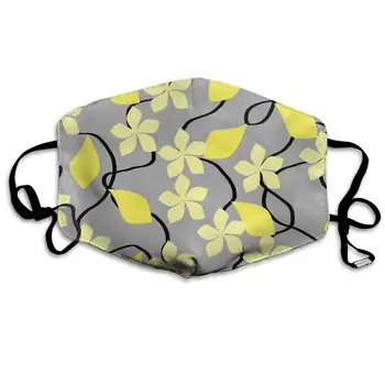 

Garde Art Studio Mouth Mask & Healthy Fashion Face Cover Masks, Grey Yellow Gray Flowers Floral Polyester Comfortable