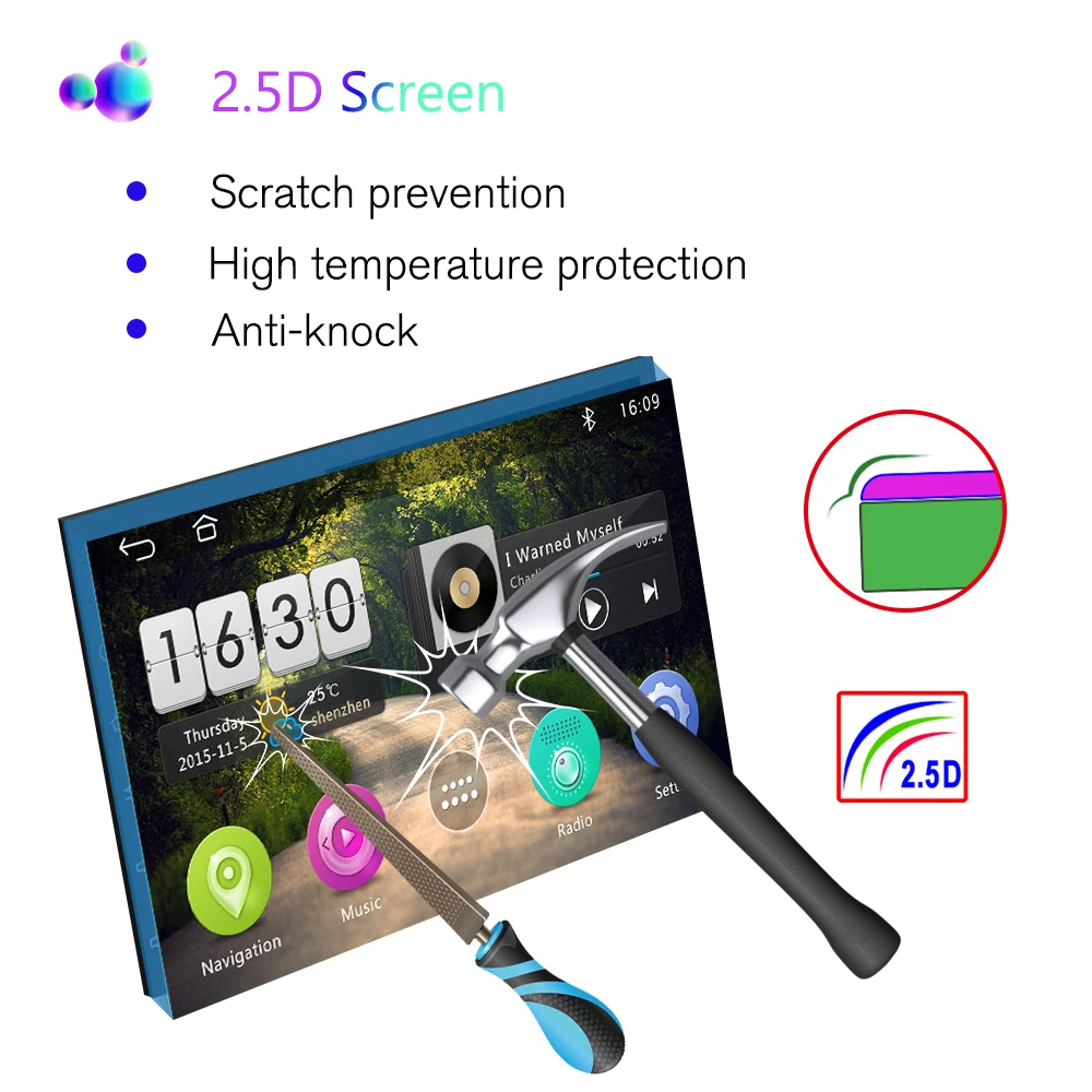 Podofo 2 Din Android автомобильный мультимедийный видео плеер Универсальный 2DIN стерео