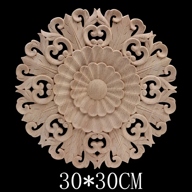 European Retro Floral Rose Wooden Furniture Decoration Accessories Cabinet Wood Decal Wood Craft Wood Applique Onlay Unpainted B136-7