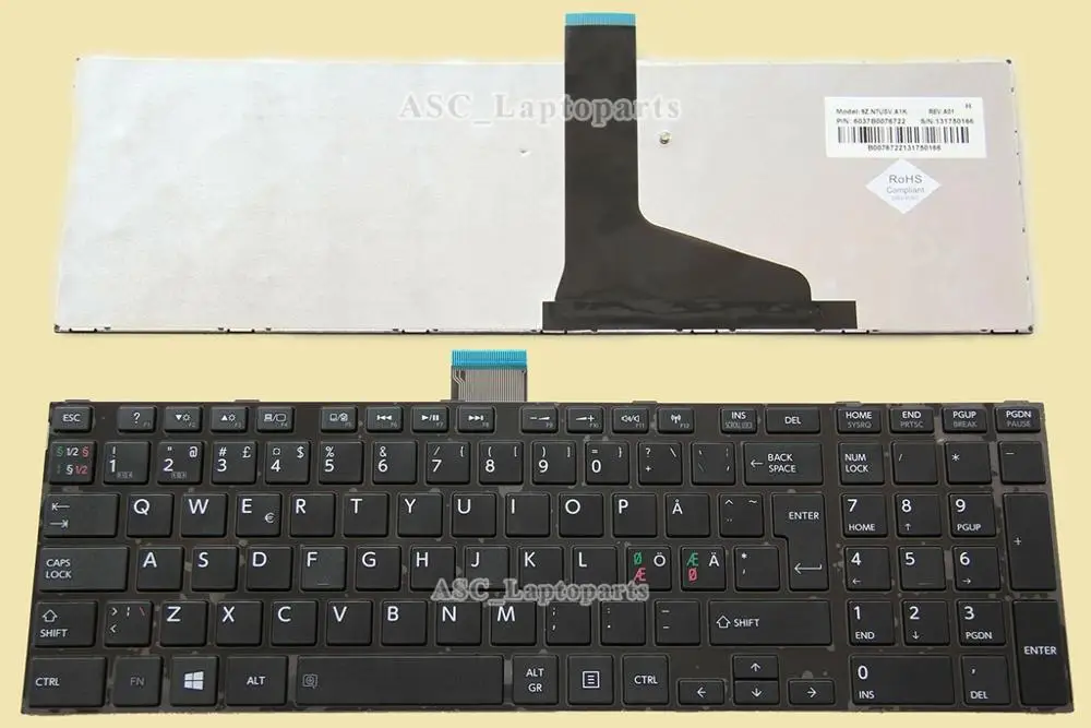 New DK Norwegian Swedish Nordic Finnish Svenska Keyboard for Toshiba Satellite P850 P850D P855 P855D P870 P870D Laptop Black | Компьютеры