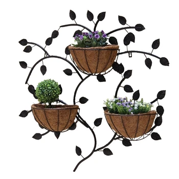 

Metal Wall Mounted Plants Shelves Wall Organizer Floating Rack Artistic Flower Pot Holders for Bedroom Study Balcony Decor