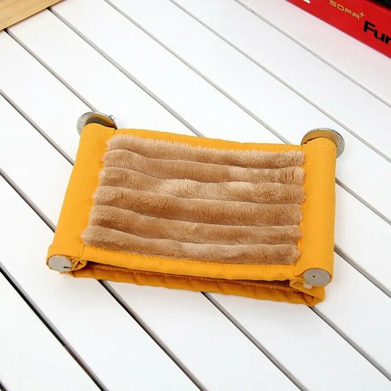 Цвет: желтый Small Animals Pet Hamster Bird Bed Cushion House Cages Soft Warm Mat Blanket Washable Toy Bed Hut - Цвет: Цвет: желтый