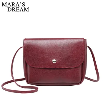

Mara's Dream 2020 New Solid Color Fashion Ladies Simple One Shoulder Messenger Student Retro All-Match Soft Leather Small Bag