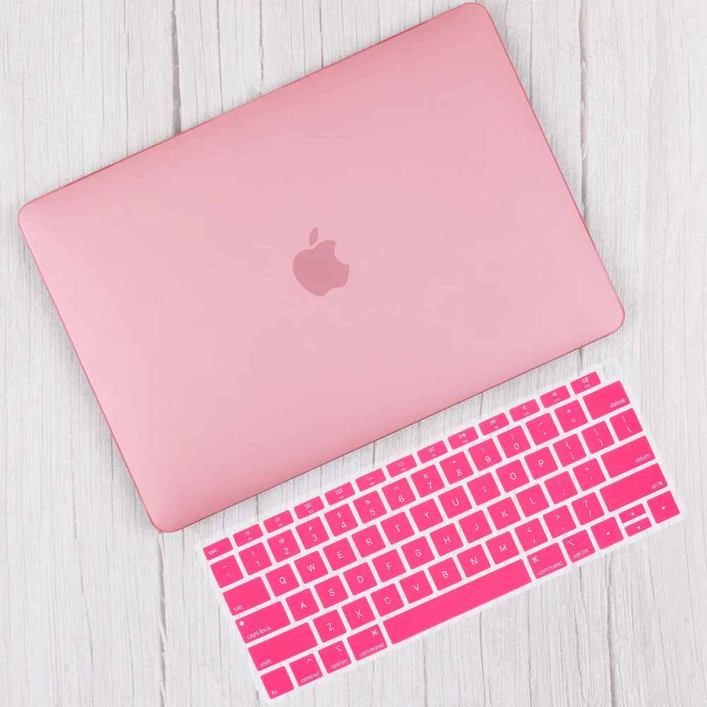 Матовый пластиковый жесткий чехол для MacBook Air 13 дюймов A1932 Pro 13 15 16 Touch bar A2141 A2159 чехол для ноутбука+ крышка для клавиатуры - Цвет: Pink