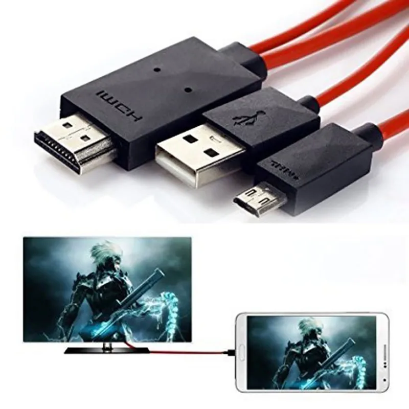 1080P HDMI кабель 2 м Android USB к HDMI адаптер Micro USB к HDMI HD ТВ кабель адаптеры для Android samsung S3 S4 S5 телефонов