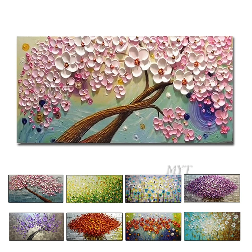 3D Knife Flower Paintings Abstract Oil Painting Wall Art Home Decor Picture  Modern Hand Painted Oil Painting On Canvas Unframe - AliExpress