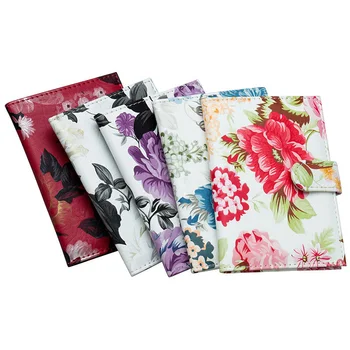 

Passport Cover Organizer Bag Passport Holder Travel Credit Card Holder Protect Cover Passport Cover Wallet Ticket PU Floral Bags
