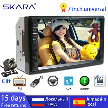 

SKARA Car Radio HD 7" Touch Screen Stereo 2 Din Bluetooth FM ISO Power SD USB Aux Input Mp5 Player No or With Camera