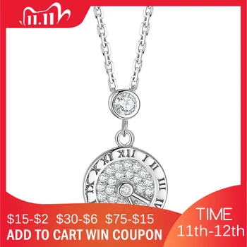 

Authentic 100% 925 Sterling Silver Pocket watch European classic Round shape style Pendant Necklaces for Women Jewelry