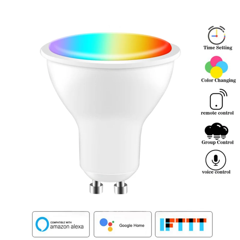 4 Вт WiFi смарт-лампа для дома RGB с регулируемой яркостью переключатель таймера