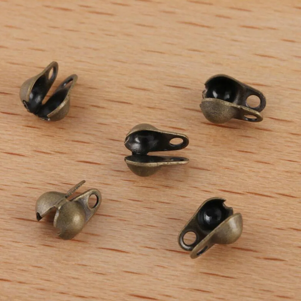 

2000pcs Connector Clasp fit 1.5-2.4mm Ball Chain Calotte End Crimps Beads Connector Components For DIY Jewelry Making Supplies