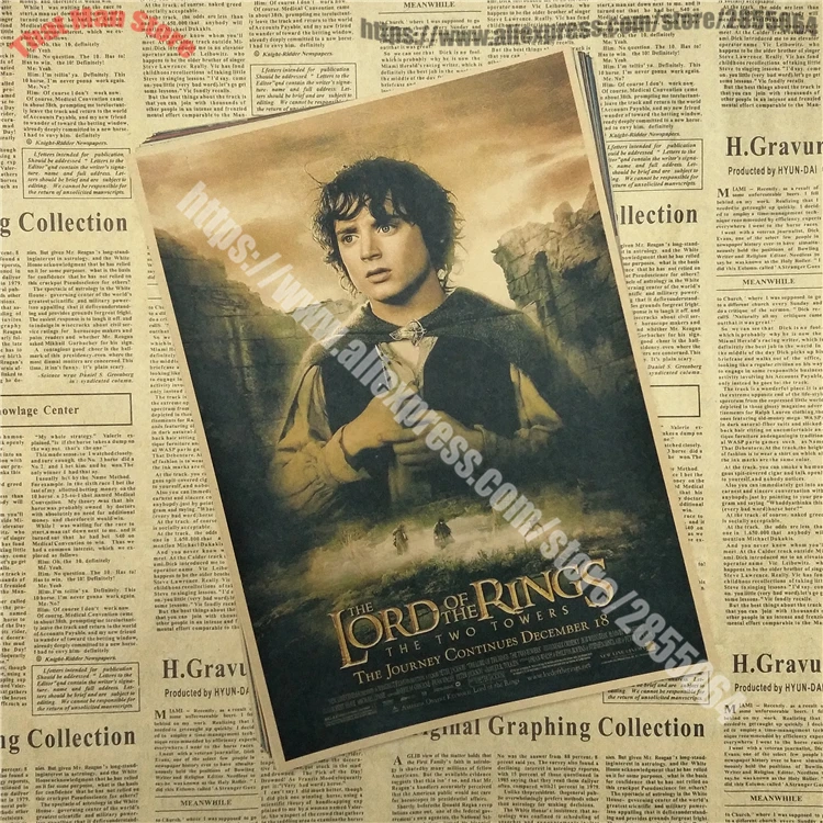 Властелин колец: The Hobbit стажировка кольца крафт постер фильма рисунок сердцевина наклейки на стену