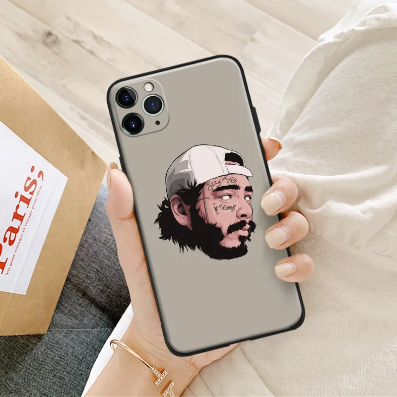 Post malone rapper vector art Для iPhone se 6 6s 7 8 plus x xr xs 11 pro max Мягкий силиконовый чехол для