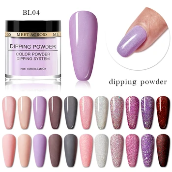 

MEET ACROSS Dipping Nail Powder Nude Dip Nail Glitter Powder Natural Dry Pigment Dust for Gel Nail Art Decoration