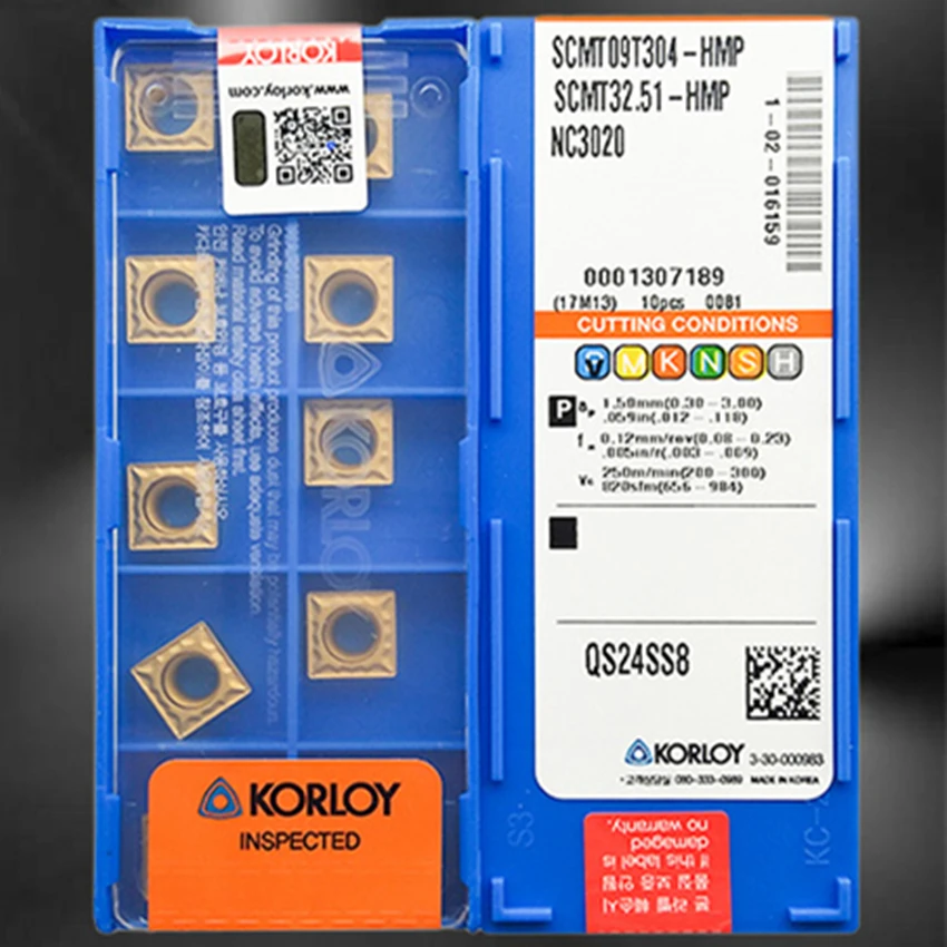 10Pcs KORLOY SCMT09T304-HMP NC3020 SCMT32.51-HMP NC3020 Carbide inserts