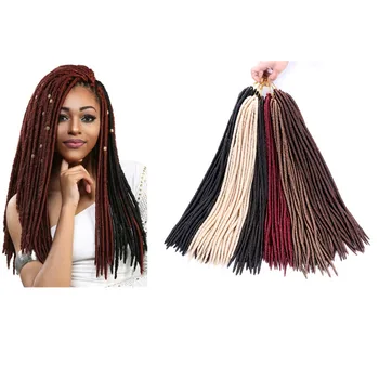 

Hywamply 18" Authentic Synthetic Hair Crochet Braids 2X Faux Dread Locs Braiding Hair Extensions Pre-looped Soft Dreadlocks