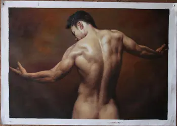 

High-quality hand-painted on canvas oil painting ,Charming art body model, strong muscular man