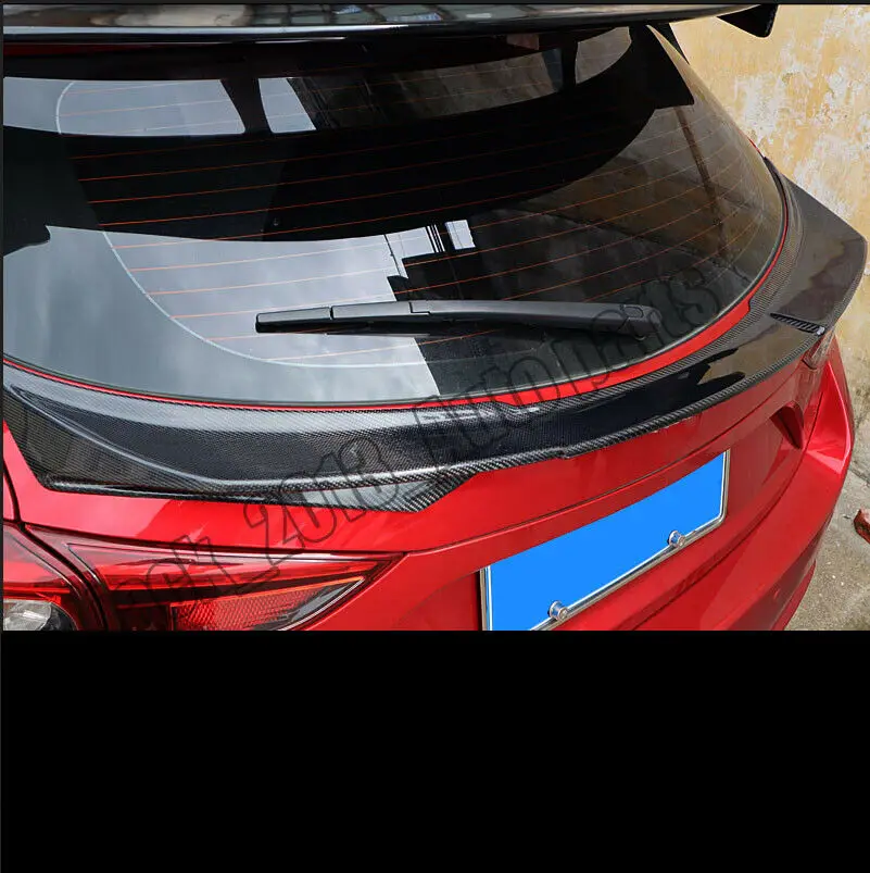 Модификация автомобиля автомобильные аксессуары задний Средний спойлер крыло завод карбоновое волокно подходит для- Mazda 3 AXELA