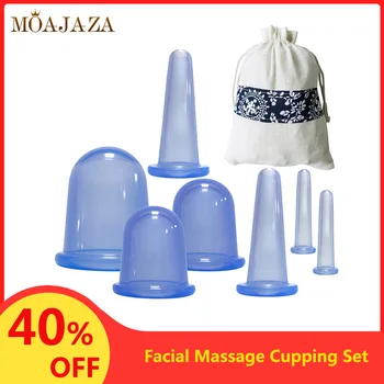 

7Pcs Silicone Face Vacuum Cans Cupping Set Anti Cellulite Body Massger Suction Cups Mini Soft Facial Massage Sucker Kit Gift Bag