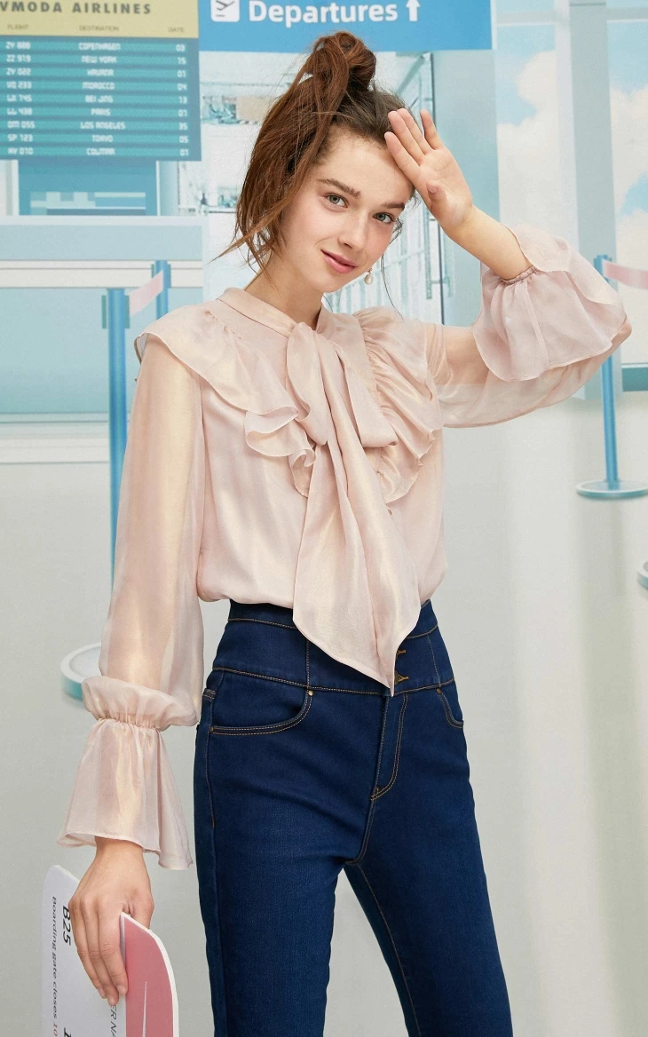 Vero Moda женская элегантная шифоновая блузка с оборками | 319305532