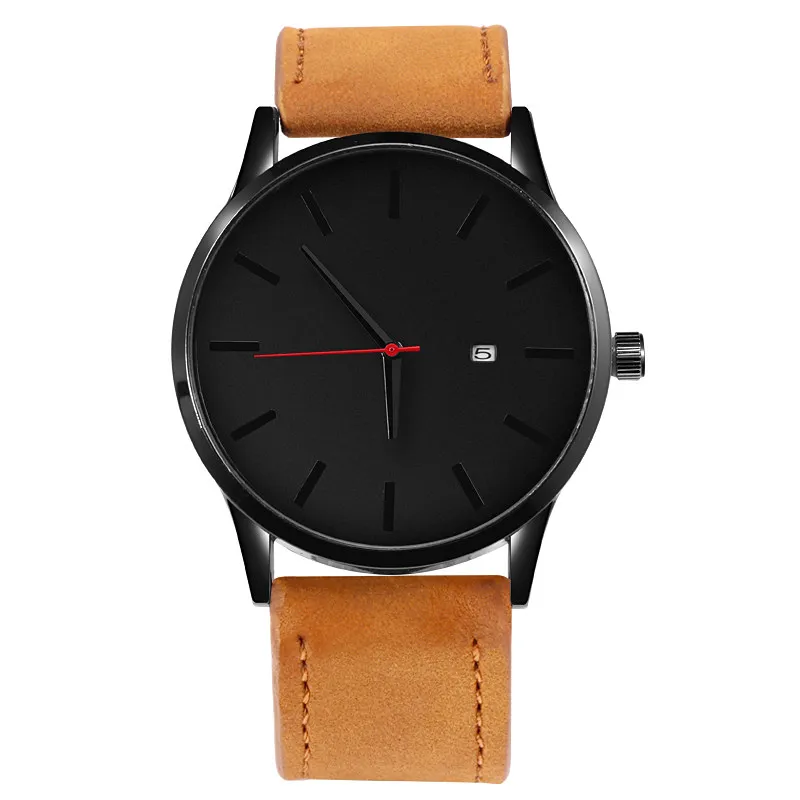 Men's Fashion Leather Quartz Watch - Casual Sports Wristwatch