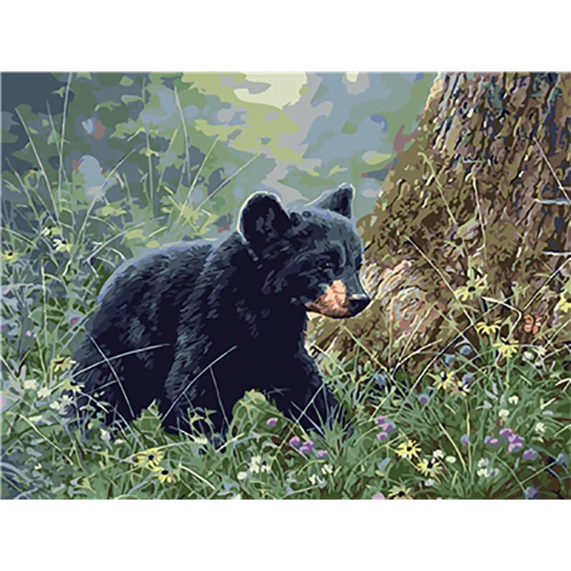 painting 5 Медведь DIY Краска по номерам раскраска краска ing акриловая краска по номерам настенная художественная картина для домашнего декора - Цвет: painting 5