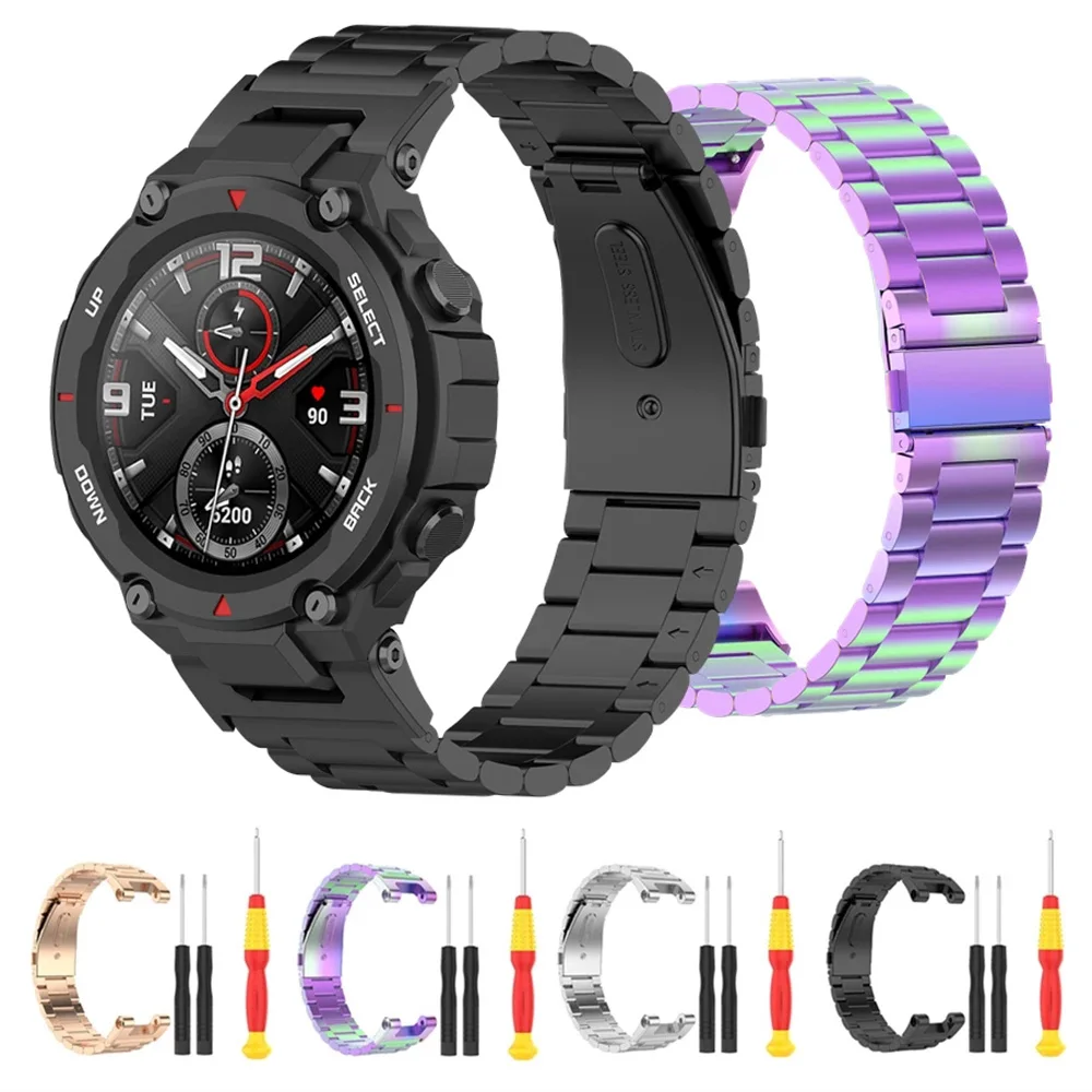 Ремешок сменный металлический для смарт-часов Huami Amazfit T-Rex A1918 / Trex Pro браслет из