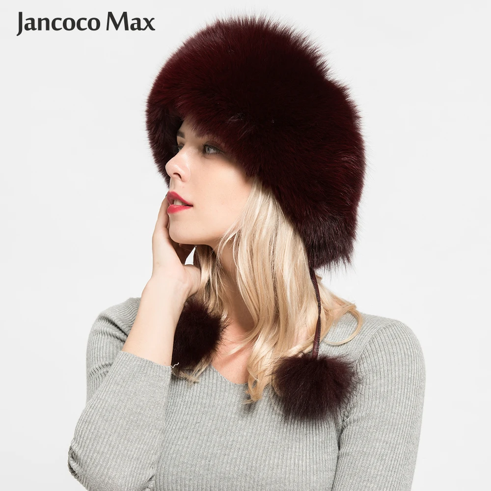 Fur Hat Winter Hat Real Fox Fur Bomber Hats Winter Women Warm