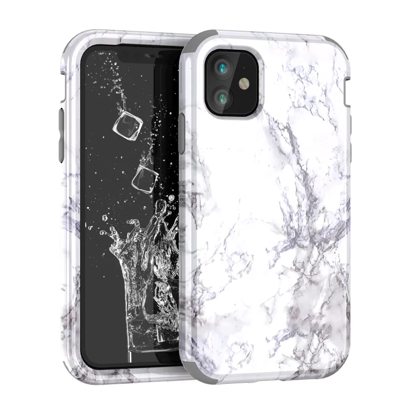 Мраморный бампер чехол для iPhone 11 pro Max 7 8 6 Plus жесткий защитный чехол силиконовый чехол для iPhone X Xs Max Xr 360 чехол милый Единорог 3 в 1
