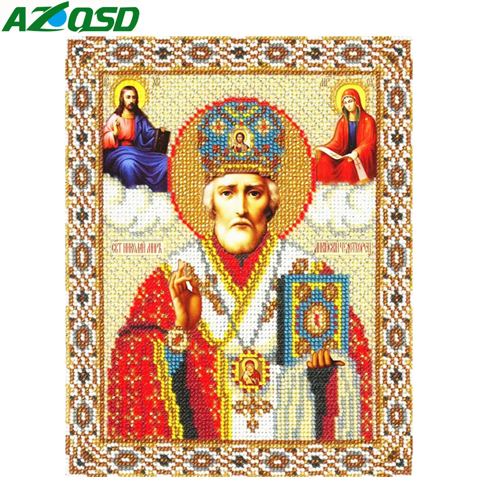 AZQSD религиозная Алмазная вышивка иконы алмазная живопись полноформатная Стразы