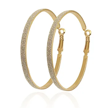 

New Lady Women's Vintage Dull Polish Drop Round Dangle Party Big Hoop Earrings Jewelry Fashion accessories