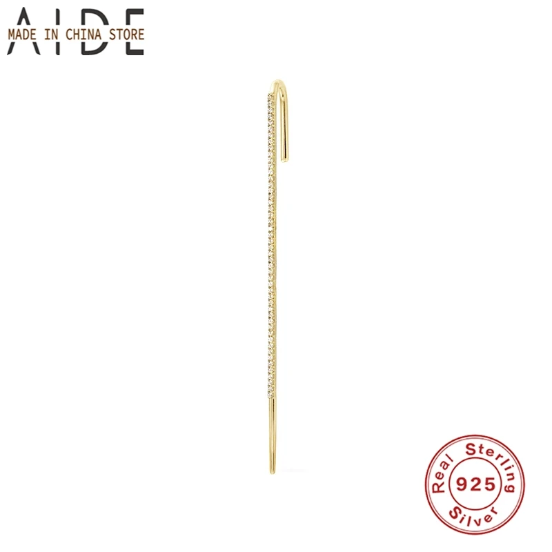 

Aide 925 Sterling Silver Stud Earrings Personalized Design Surround Auricle Type Ear Bone Clip Diagonal Earrings Korean Jewelry
