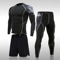 Man Compression Sports Suit Quick Drying Perspiration Fitness Training MMA Kit Rashguard Male Sportswear Jogging Running Clothes 1