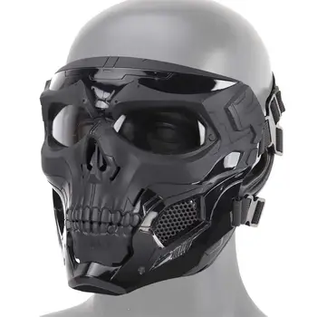 

Halloween Skull Mask Mechanical Style Halloween Skeleton Airsoft Mask Skull Half Face Masks For Game Party Cosplay Hunting Prop