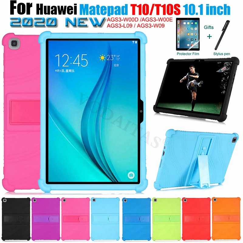 Child Kickstand Silicon Case For Honor MediaPad T10S T10 10.1inch 2020 AGS3-L09/W09/W00D/W00E Tablet Shockproof Shell Cover | Компьютеры и