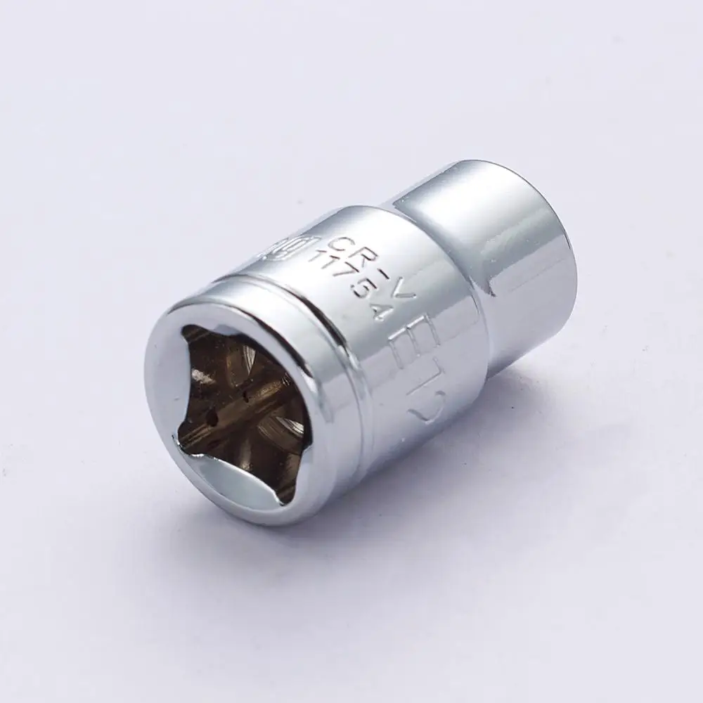 E12 x1pcs 3/" Привод E8~ E20, короткий рукав, 6 точек, гайка, шестигранная, Torx, ударная розетка, хром-ванадиевая сталь, 6-точечная розетка, 1 шт./2 шт - Цвет: E12 x1pcs