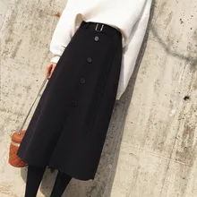 Heydress, зимние элегантные длинные юбки с высокой талией, корейские офисные женские осенние шерстяные юбки, женские плотные юбки с поясом сзади