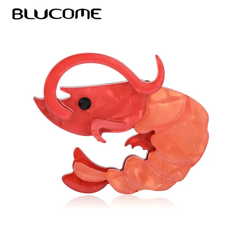 

Blucome kawaii Acrylic Lobster Shape Brooches Women Child DIY Handmade Animal Brooch Gifts Sweater Scarf Buckle Hijab Pins Joias