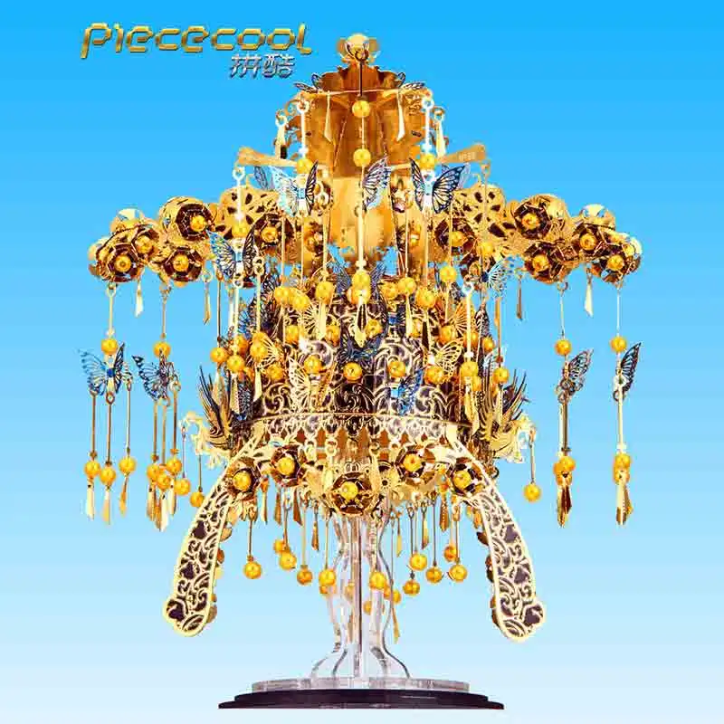 Piececool PK115-GBK диадема Феникса 3D головоломка металлическая модель игрушки подарки для взрослых детей интеллектуальное развитие Настольный дисплей