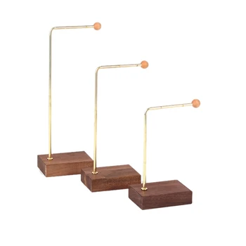 

Wooden Jewelry Storage Rack Earrings Necklace Display Stand Set Household Wrought Iron Storage Rack for Jewelry Women Gift L-Sha