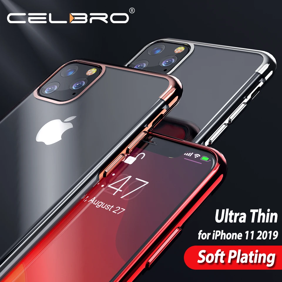Мягкое покрытие из ТПУ чехол для iPhone 11 Pro Max Чехол защитный цветной прозрачный