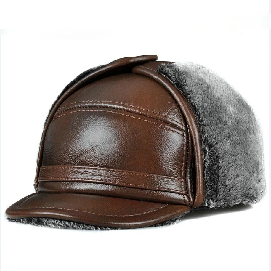 real leather cap