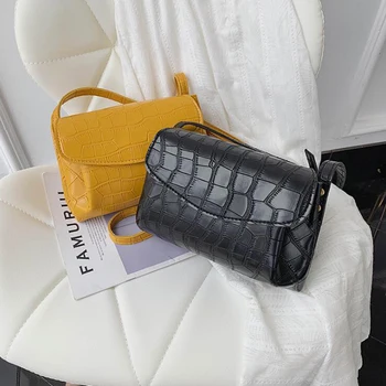 

New Crocodile Pattern Shoulder Bag PU Leather Small Crossbody Bags for Women Fashion Compartment Designer Handbags and Purses