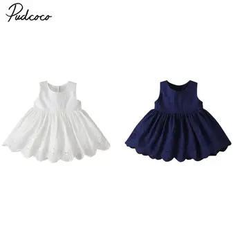 

2020 New Fashion Summer Kids Baby Girl Blue Sleeveless Princess Pageant Party Tutu Dress Clothes