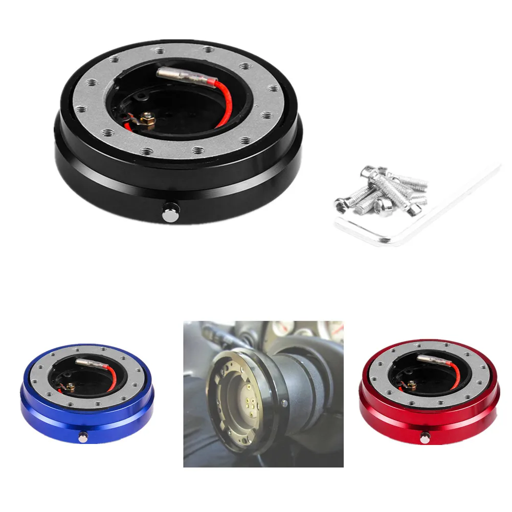 

Universal Steering Wheel aluminum alloy Quick Release Kit Snap Off Adapter Red Blue Black Car Accessories
